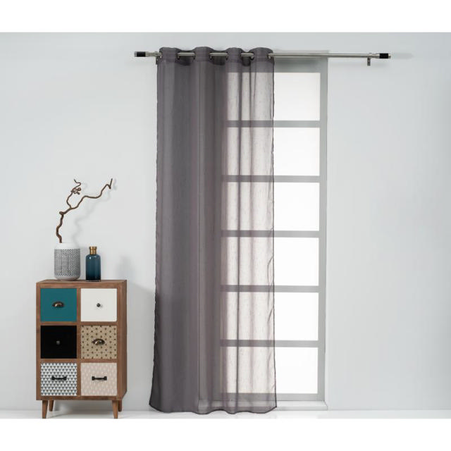 EASY HOME MANDOLIN CURTAIN WITH RINGS 140X260CM - GREY