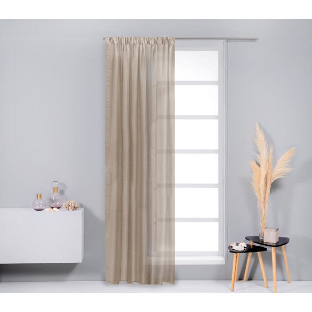 EASY HOME MANDOLIN CURTAIN WITH TAPE 140X270CM - TAUPE