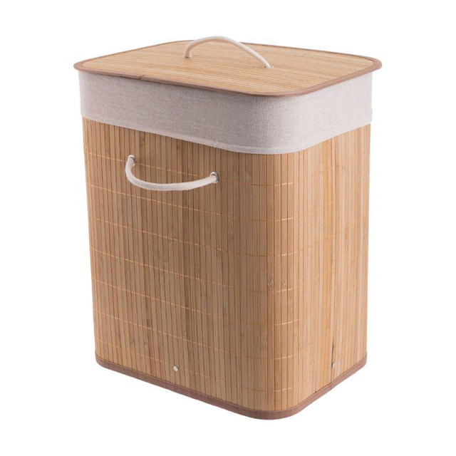 ESTIA ESSENTIALS BAMBOO LAUNDRY BASKET RECTANGULAR - 60L