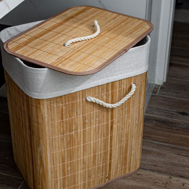 ESTIA ESSENTIALS BAMBOO LAUNDRY BASKET RECTANGULAR - 60L