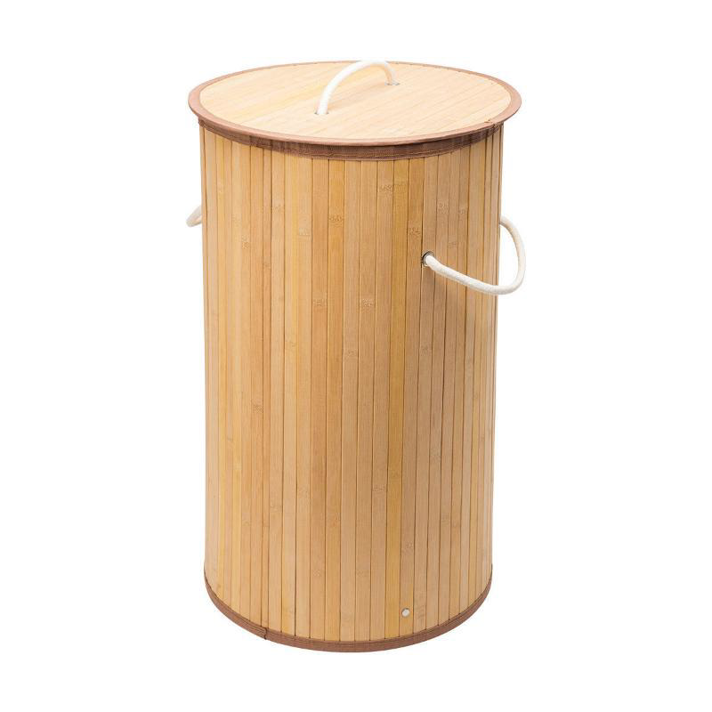 ESTIA ESSENTIALS BAMBOO LAUNDRY BASKET ROUND - 57L