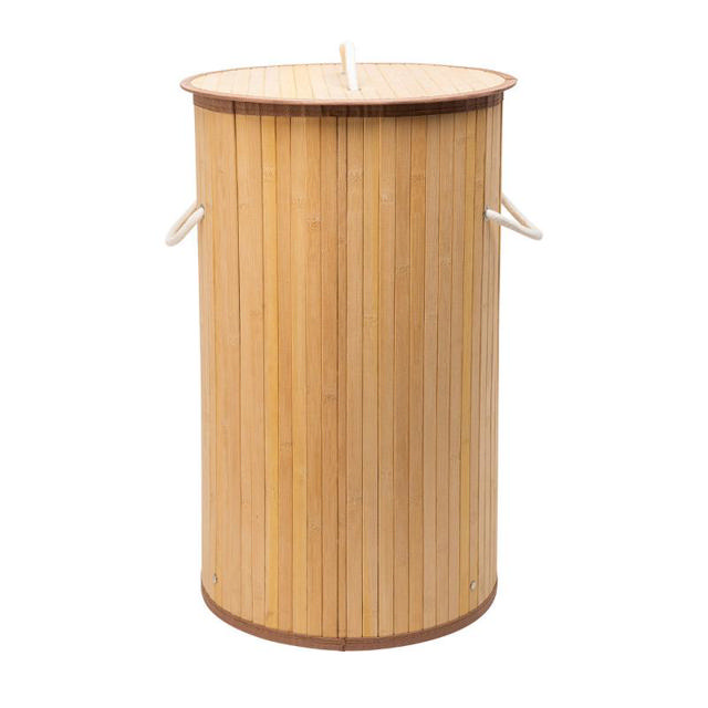 ESTIA ESSENTIALS BAMBOO LAUNDRY BASKET ROUND - 57L