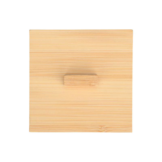 ESTIA ESSENTIALS BAMBOO COTTON BOX WITH LID 9X9CM