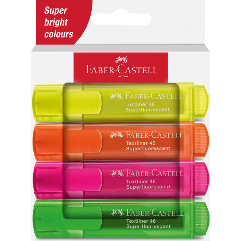 FABER CASTELL TEXTLINER 46 4PCS