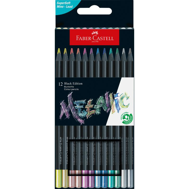 FABER CASTELL BLACK EDITION COLOR PENCIL 12PCS