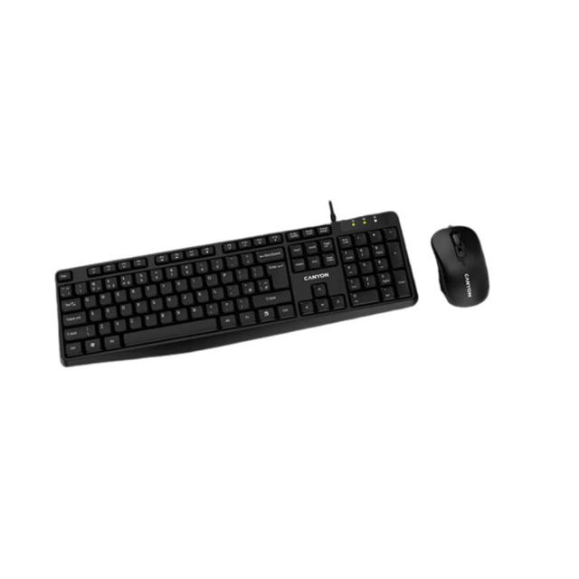 CANYON KEYBOARD AND WIRED MOUSE SET - BLACK