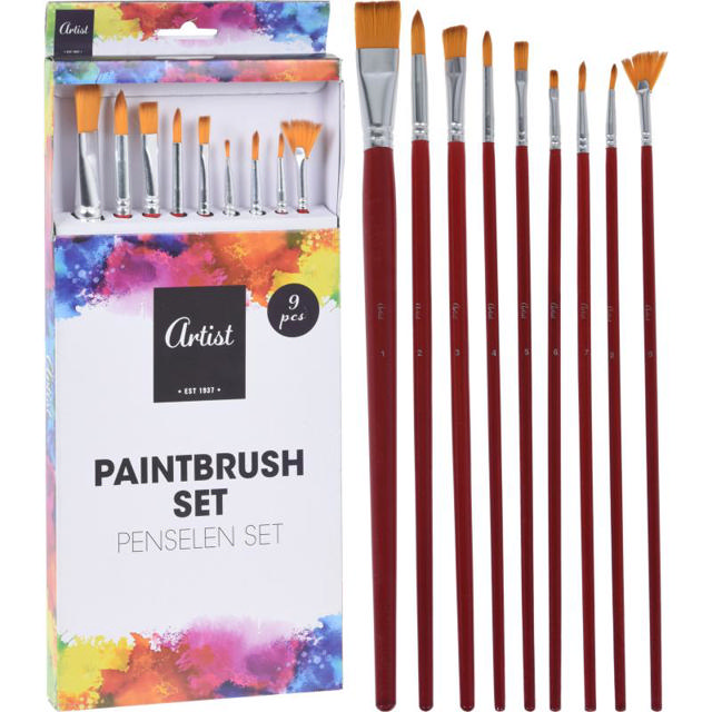 ARTIST BRUSHES SET 9PCS