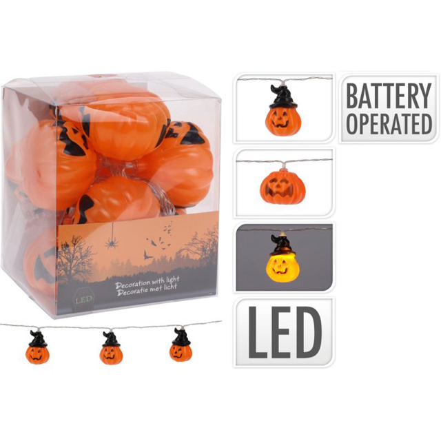 PUMPKIN GARLAND 10LED - ASSORTED DESIGNS