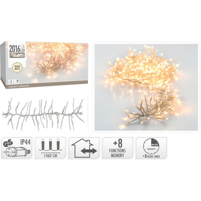 CLUSTER LIGHTS 2016LED - WARM WHITE