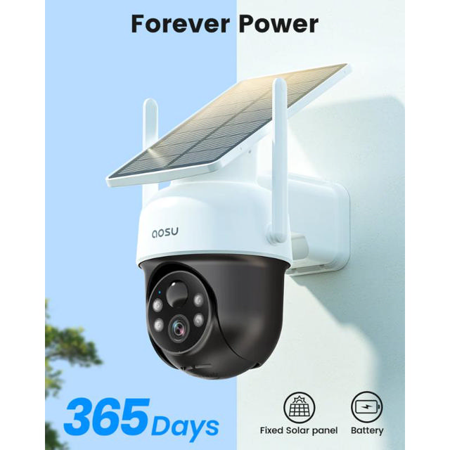 AOSU OUTDOOR SURVEILLANCE SOLAR CAMERA 2K