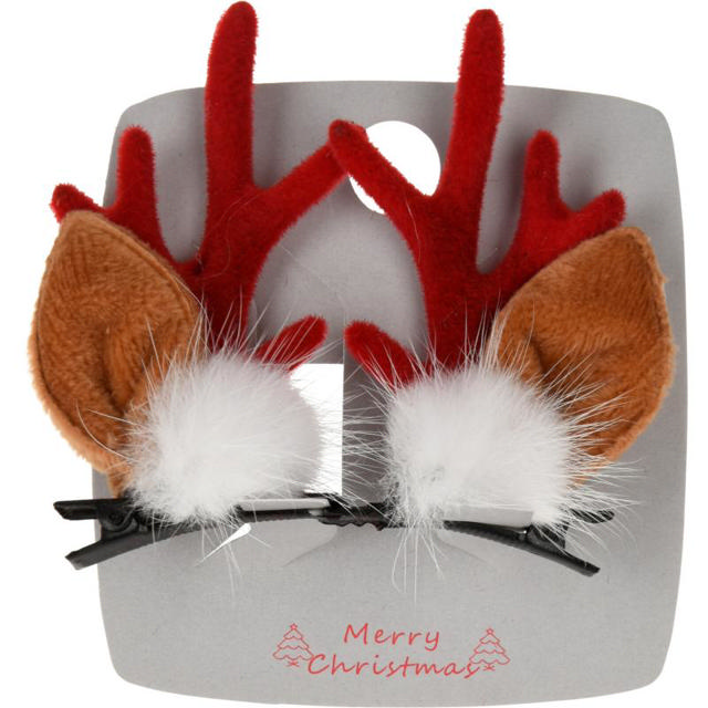 REINDEER HAIR CLIP - ASSORTED DESIGNS