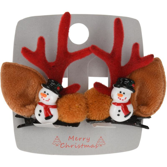 REINDEER HAIR CLIP - ASSORTED DESIGNS