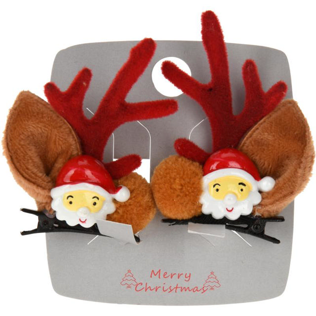 REINDEER HAIR CLIP - ASSORTED DESIGNS