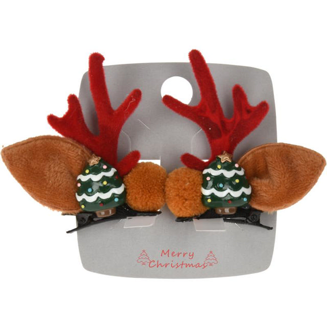 REINDEER HAIR CLIP - ASSORTED DESIGNS