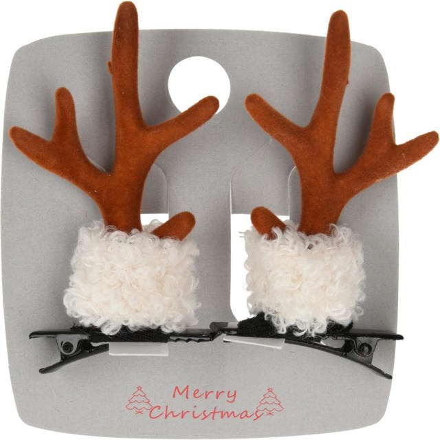 REINDEER HAIR CLIP - ASSORTED DESIGNS