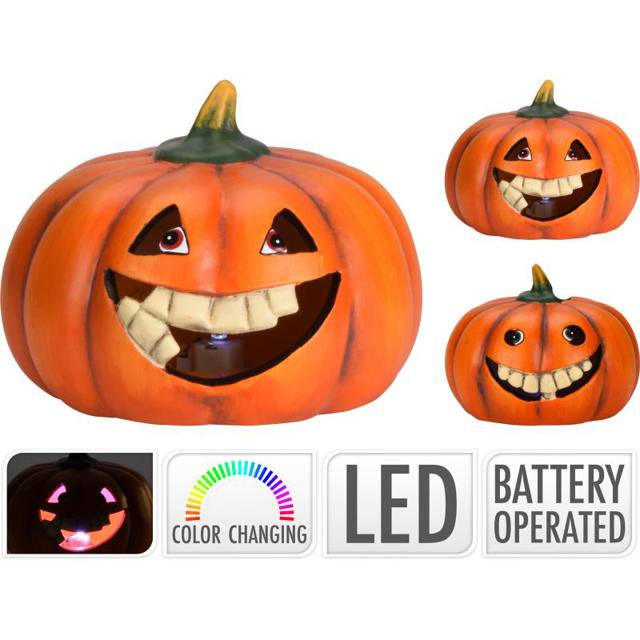 HALLOWEEN PUMPKIN FACE WITH LED - ASSORTED DESIGNS