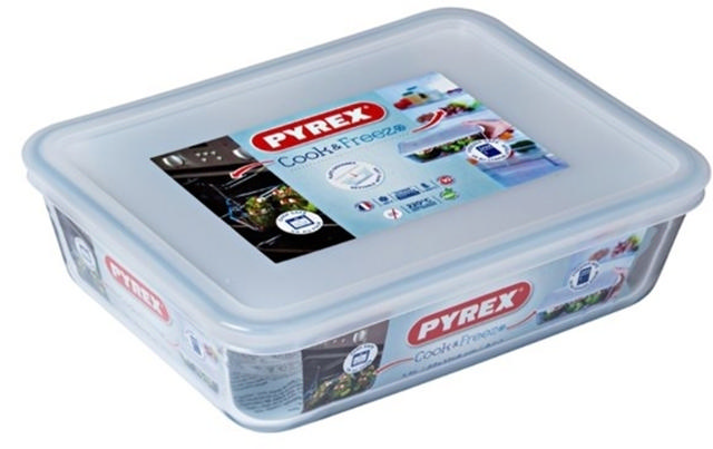 PYREX 242P COOK & FREEZ ΟΡΘΟΓΩΝΙΟ ΣΚΕΥΟΣ ΜΕ ΠΛΑΣΤΙΚΟ ΚΑΠΑΚΙ 1,5L