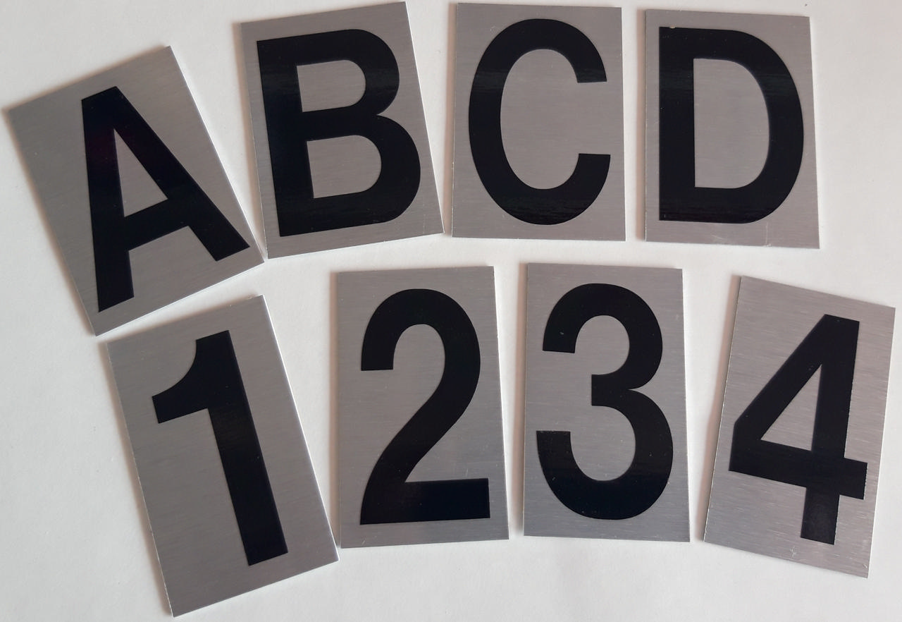 SILVER NUMBERS LETTERS