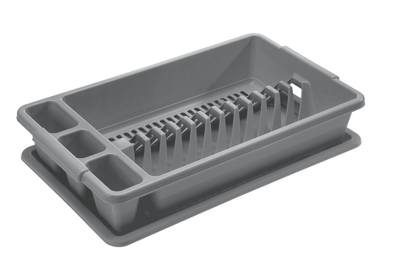 TONTARELLI DISH DRYING RACK PLASTIC GREY 45X26X8.5CM