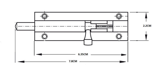 DOOR BOLTS NICKEL 2 1/2