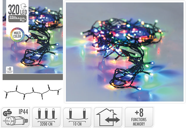 XMAS LED LIGHTS 320 MULTI BS P