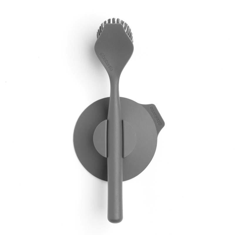 BRABANTIA DISH BRUSH WITH SUCTION CUP HOLDER - DARK GREY