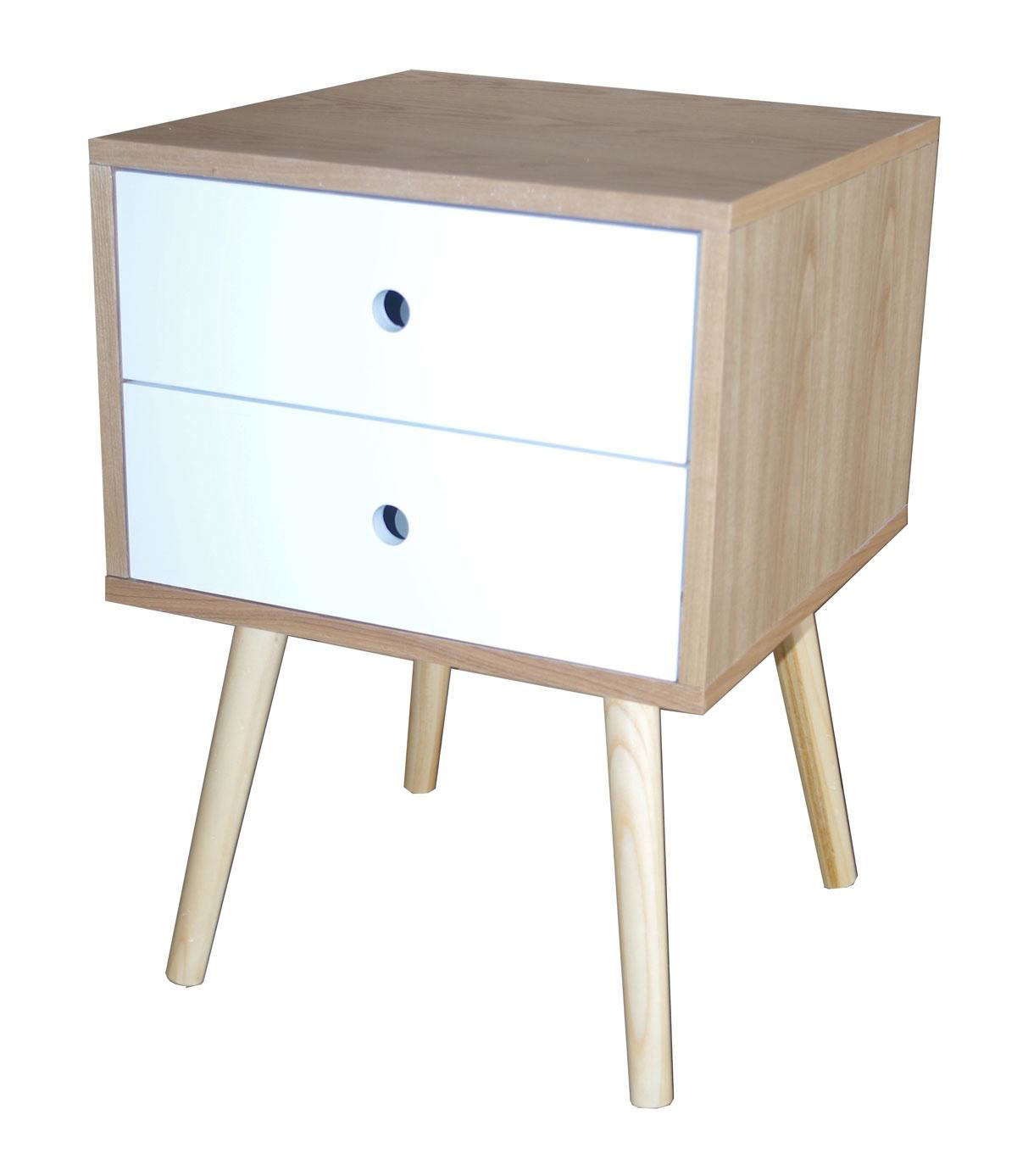 ORLANDO BEDSIDE TABLE 40X40X57CM - WHITE