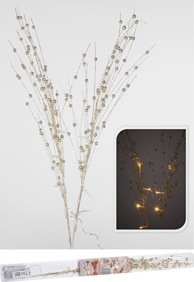 XMAS BRANCH GOLD 76CM 10LED WW