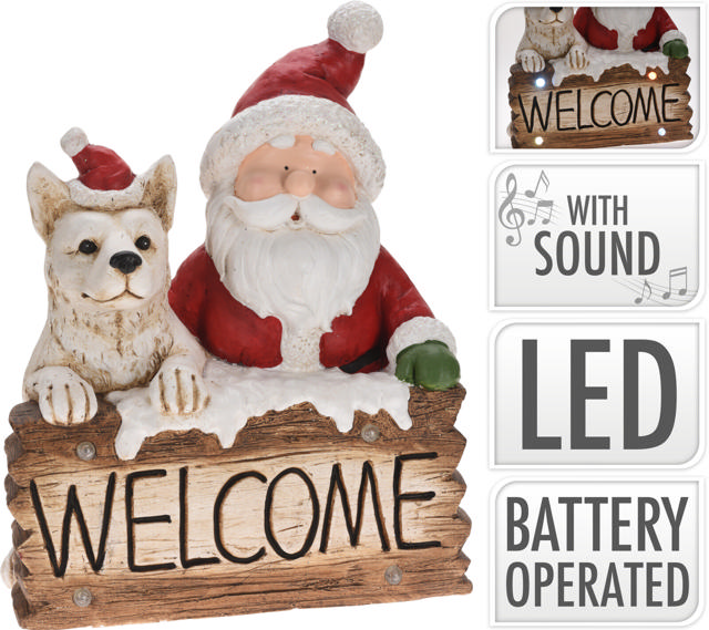 WELCOME SANTA WITH LED 50CM