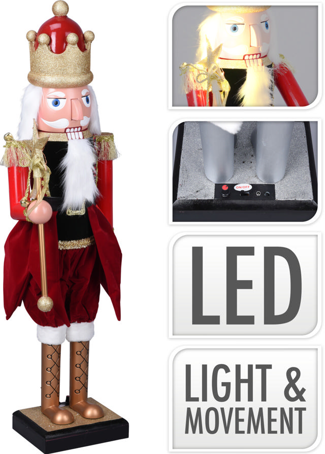 NUTCRACKER 115CM RED LED/MUSIC