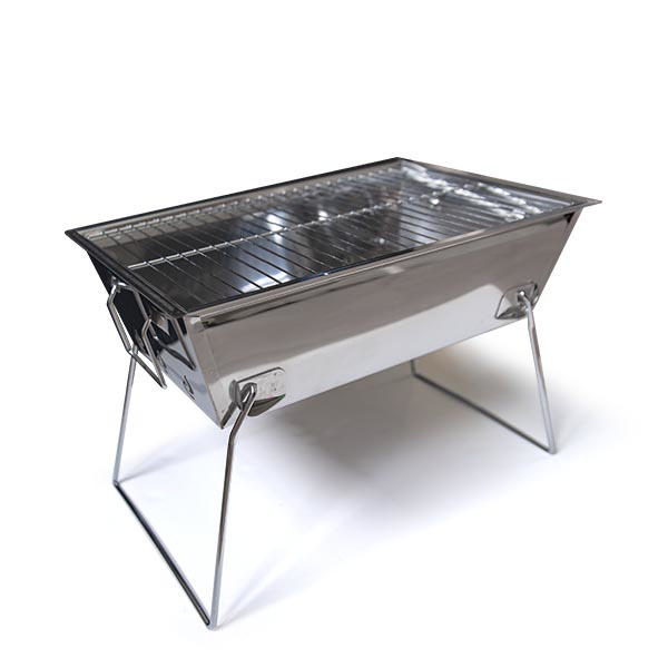 BBQ GRILL PORTABLE STAINLESS STEEL 43.5X27.5X29.5CM