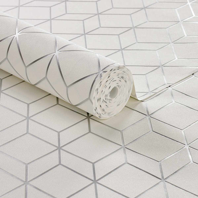 SUPERFRESCO EASY WALLPAPER WHITE/SILVER MYRTLE GEO