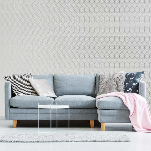 SUPERFRESCO EASY WALLPAPER WHITE/SILVER MYRTLE GEO