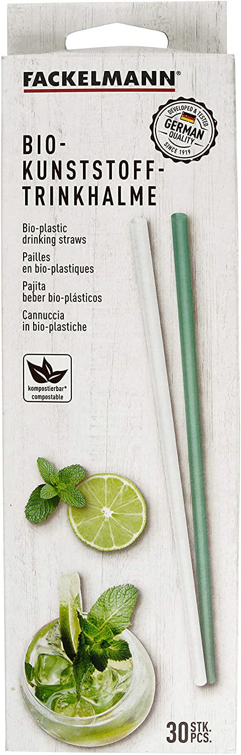 FACKELMANN STRAWS BIO PLASTIC 30PCS