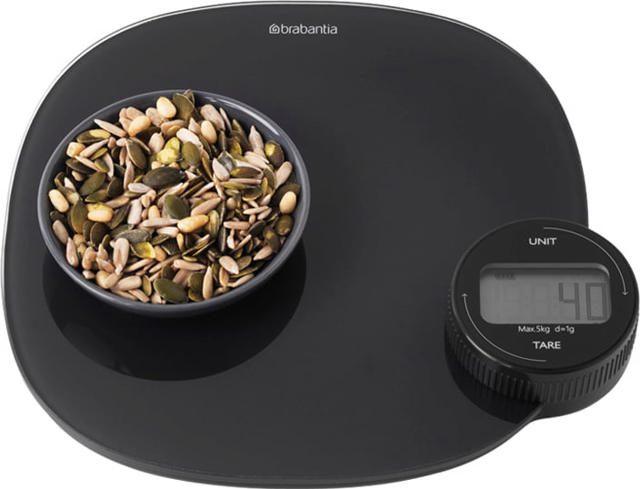 BRABANTIA KITCHEN SCALE PLUS DARK GREY