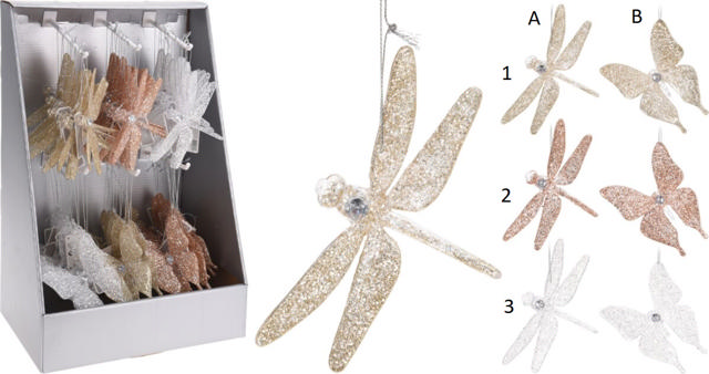 HANGING DECORATION 12CM 6 ASSORTED DESIGNS