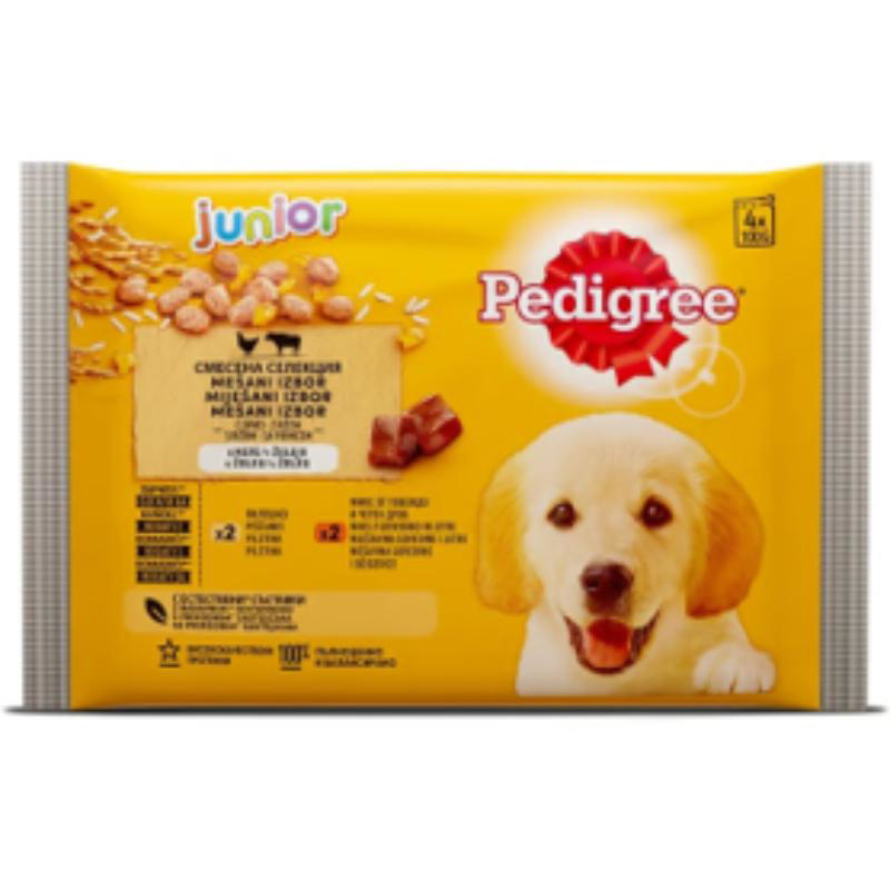 PEDIGREE POUCH WET JUNIOR DOG FOOD CHICKEN & RICE 100G