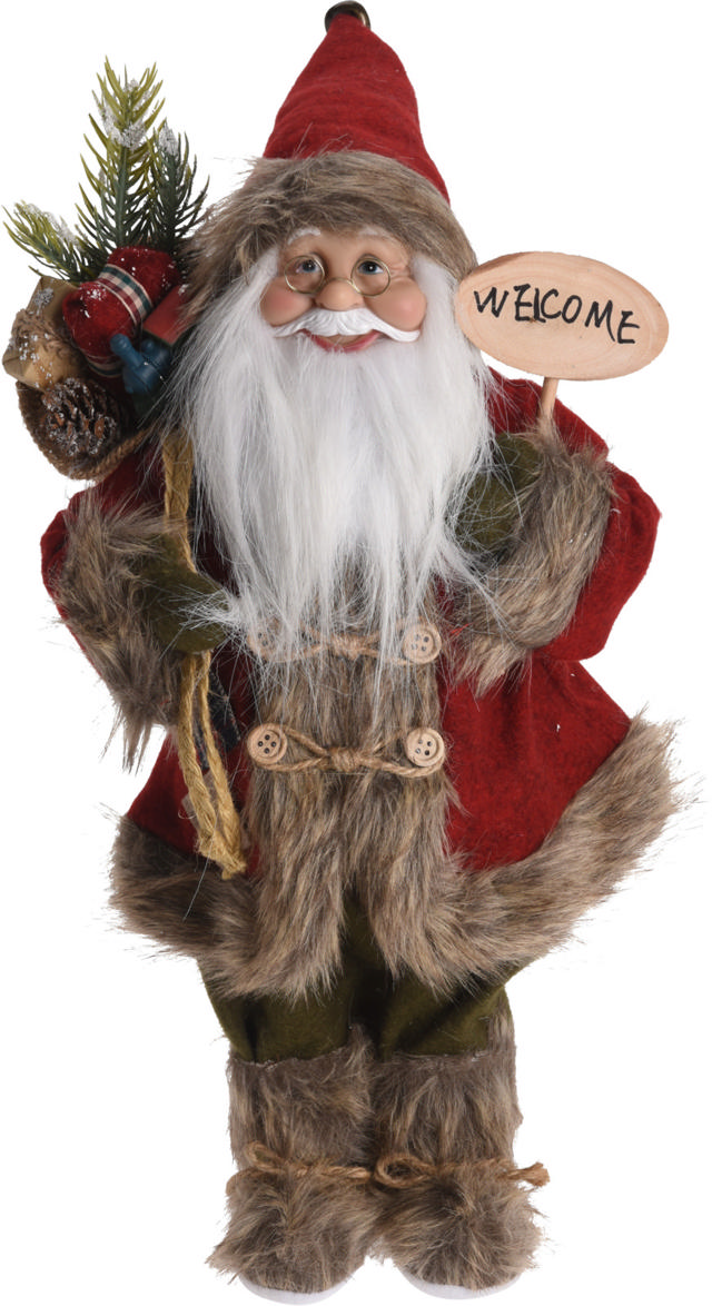 SANTA STANDING 80CM BROWN