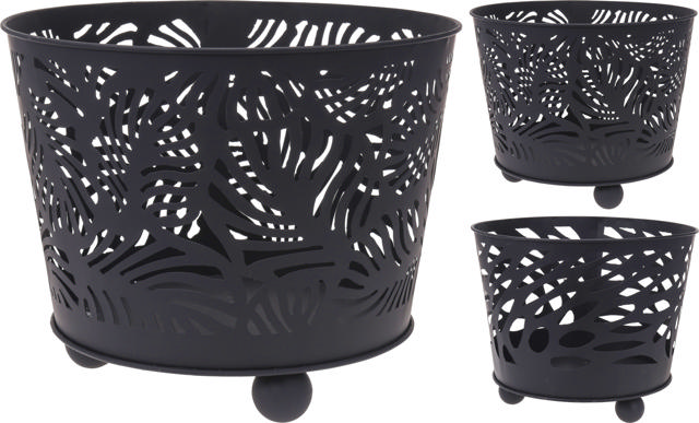 PROGARDEN FIREPLACE BASKET 39X32CM BLACK 2 ASSORTED DESIGNS