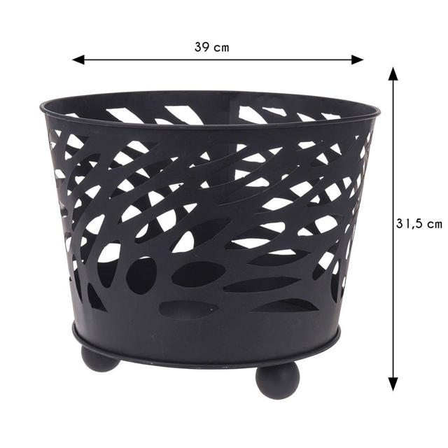 PROGARDEN FIREPLACE BASKET 39X32CM BLACK 2 ASSORTED DESIGNS