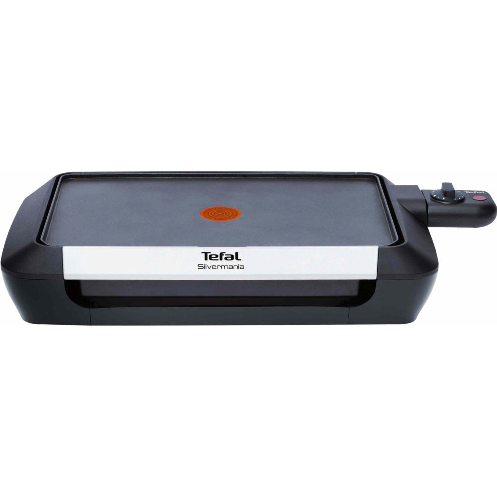 TEFAL CB6708 PLANCHA ELECTRIC GRILL VALENCIA SILVER 37.9X24.4CM 1600W