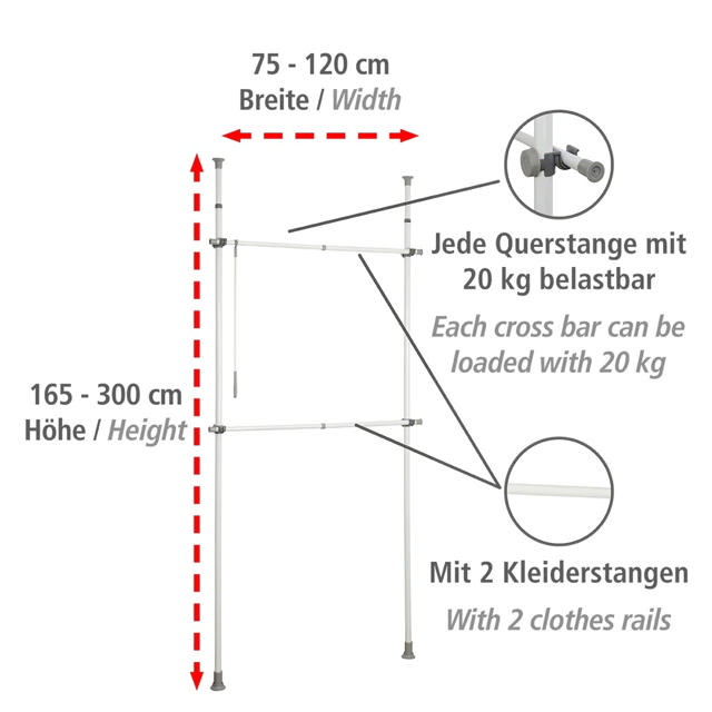 WENKO HERKULES BASIC TELESCOPIC SYSTEM -ADJUSTABLE