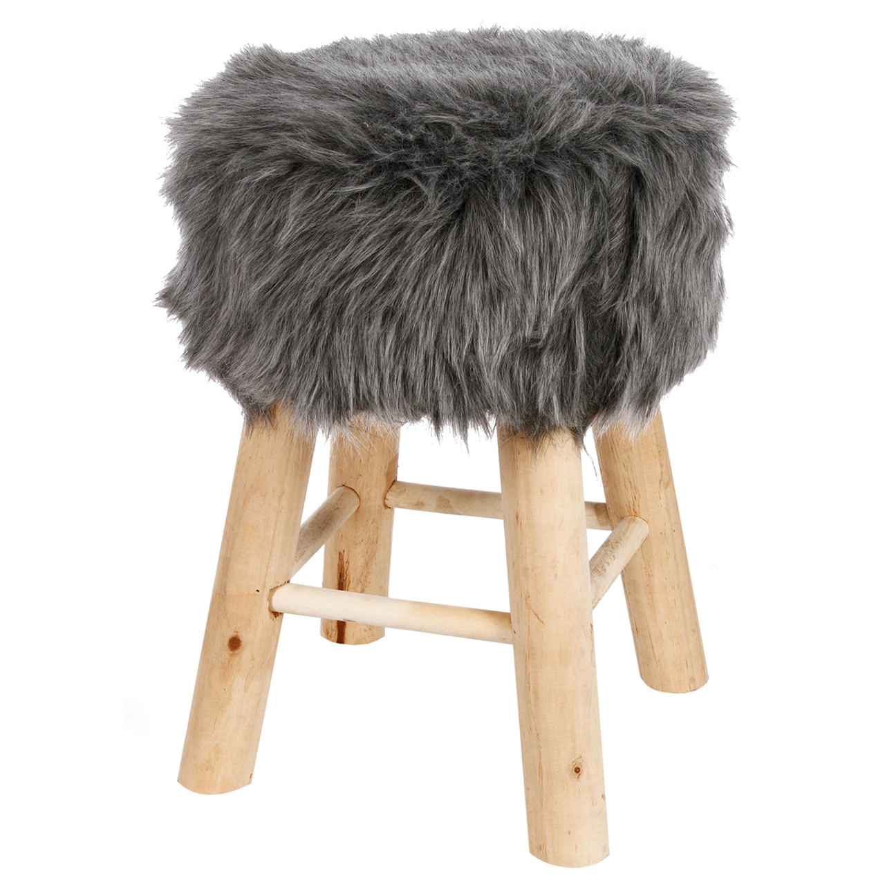 ATMOSPHERA OSLO STOOL WITH WOODEN LEG - GREY