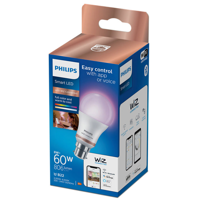 WIZ LED BULB-WiZ CONNECTED 60W A60 B22 922-65