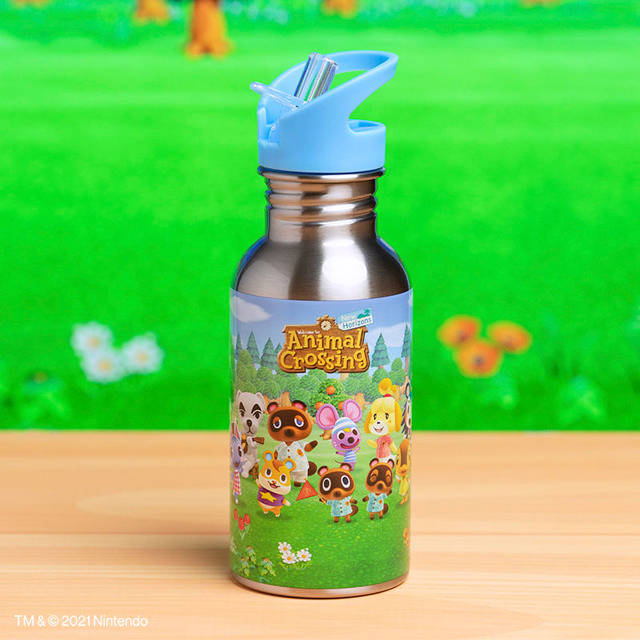 PALADONE PP7928NN ANIMAL CROSSING WATER BOTTLE STRAW 500ML