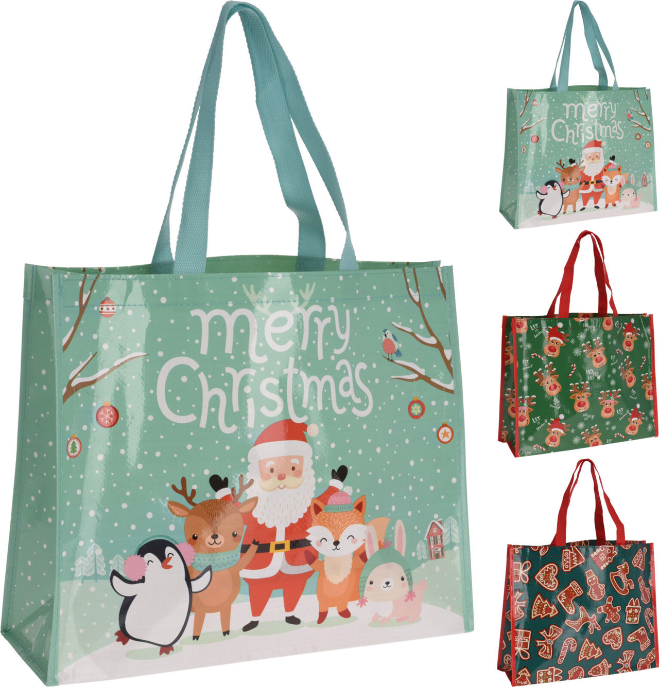 XMAS SHOPPING BAG 3 ASSORTED DESIGNS