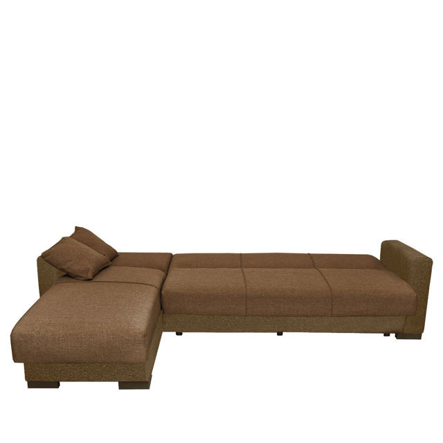 JOSE CORNER SOFA BED - BROWN