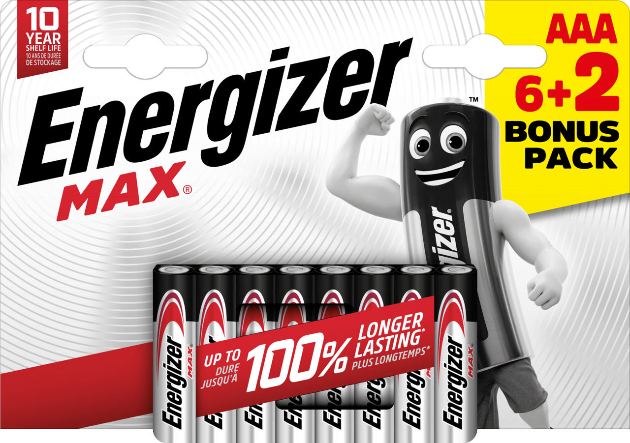 ENERGIZER BATTERIES MAX AAA (8PCS) 6+2 FREE