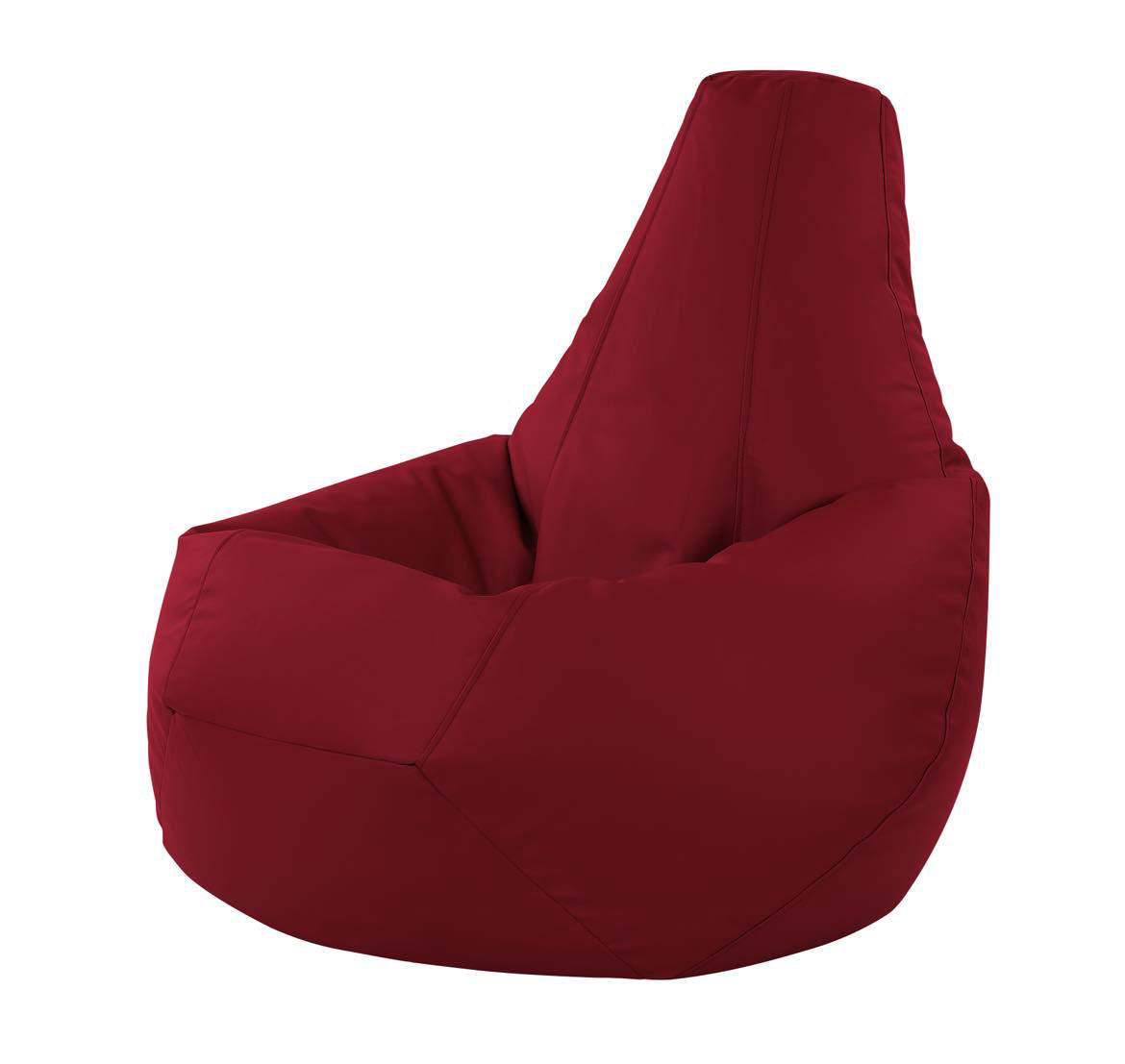 LEATHERETTE POUF - RED