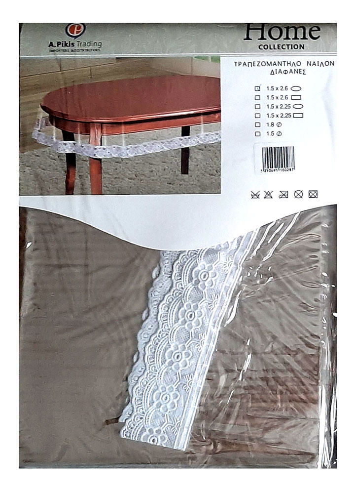 TABLECLOTH CLEAR 150X260CM OVAL